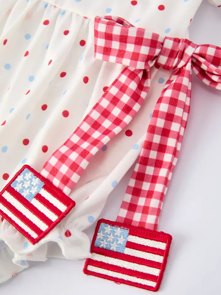 POLKA DOT BOW ROMPER BUBBLE (PRE ORDER-JUNE)