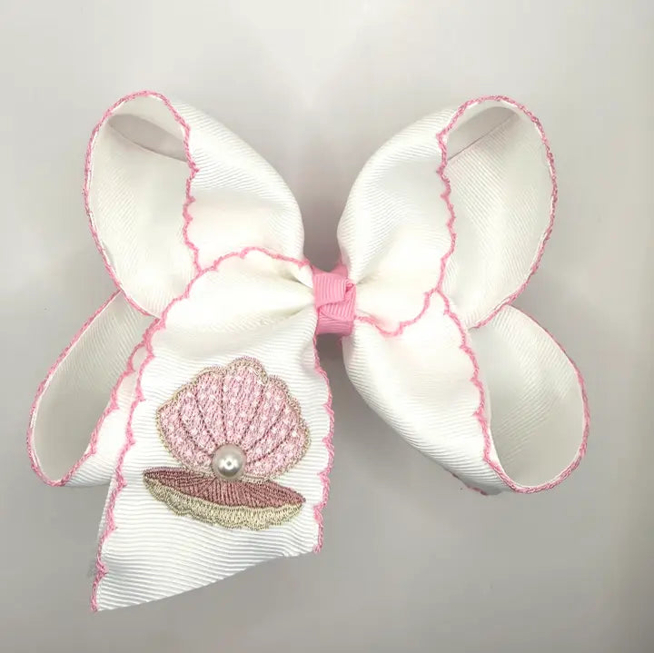 PEARL SEASHELL MOOONSTITCH HAIR BOW
