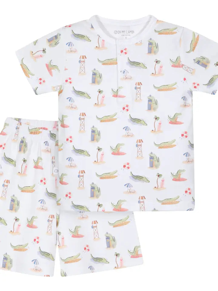 ALLIGATOR PAJAMA SHORT SET