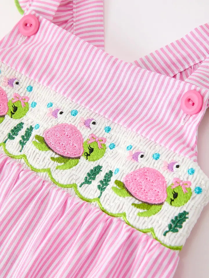 TURTLE RUFFLE ROMPER (PRE ORDER - JUNE)