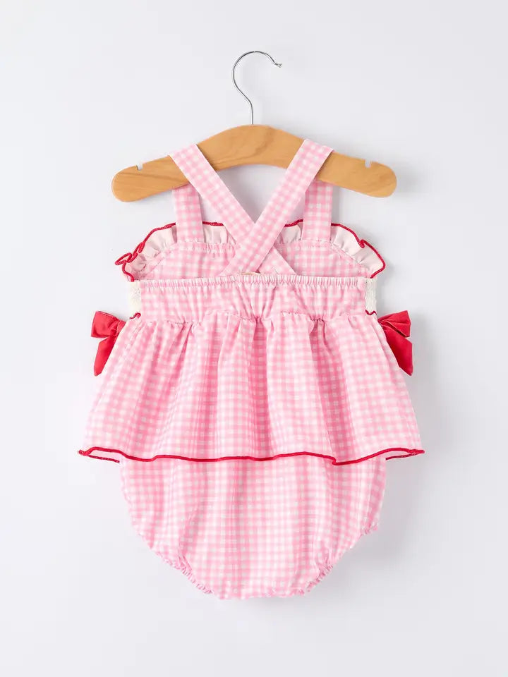 PINK PLAID JULY 4TH ROMPER (PRE ORDER-JUNE)