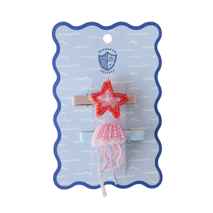SEASIDE JELLYFISH & STARFISH CLIP SET