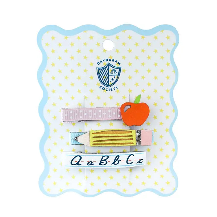 SMARTY PANTS ABC HAIR BAR CLIP SET