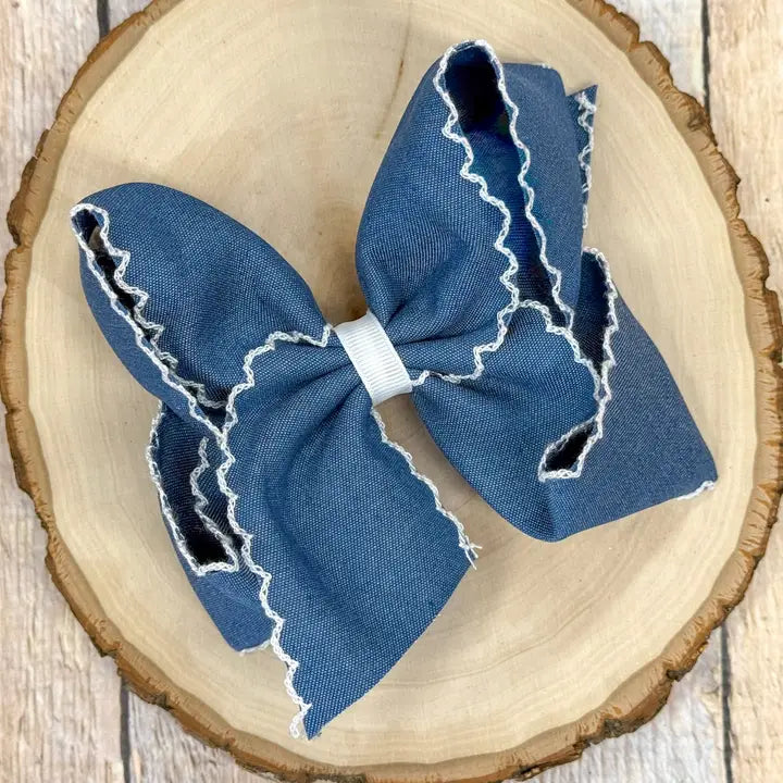 DENIM HAIR BOW