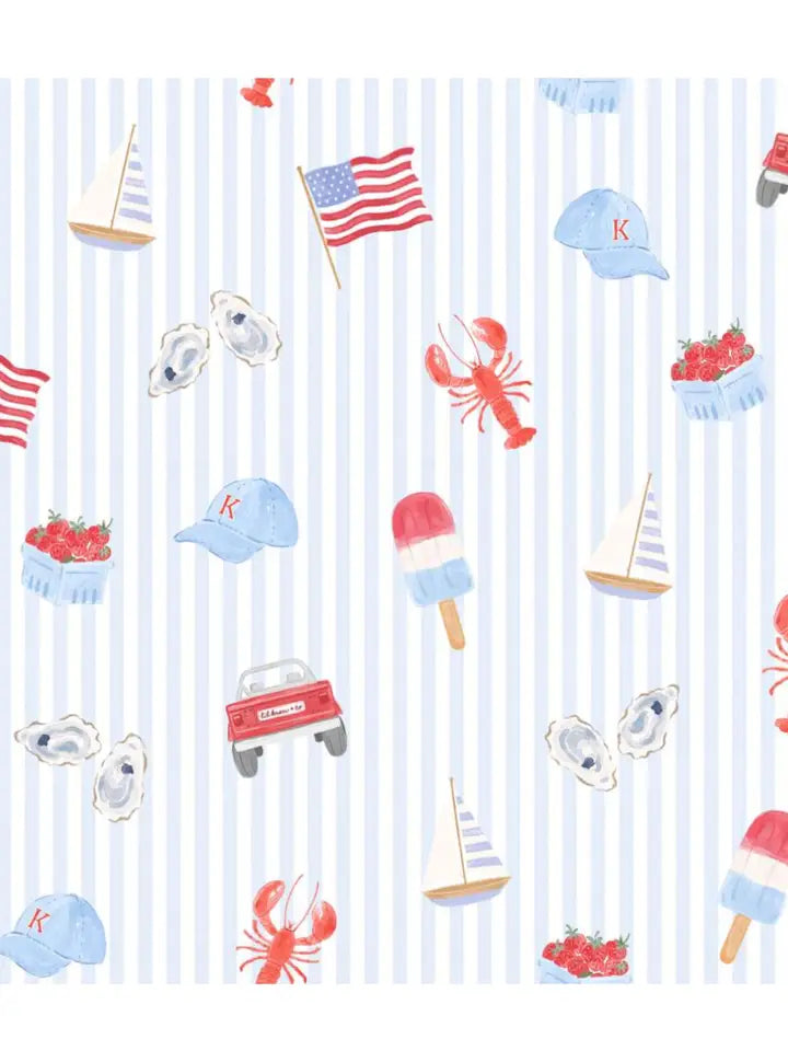 COASTAL AMERICANA ZIP PAJAMAS (PRE ORDER - JUNE)