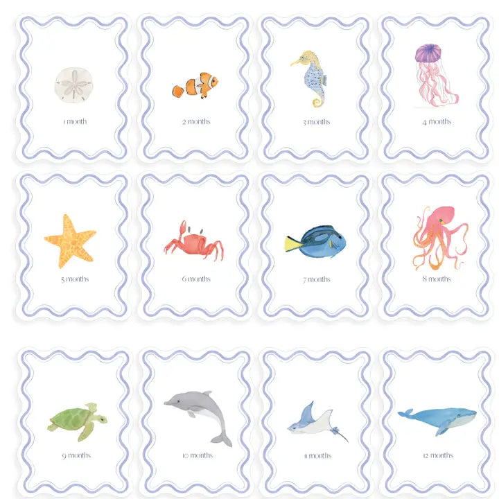 SAFARI ANIMAL MONTHLY MILESTONE CARDS