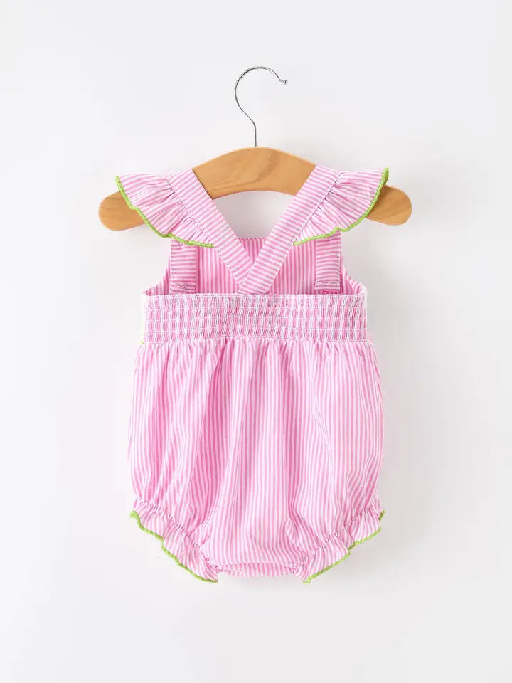 TURTLE RUFFLE ROMPER (PRE ORDER - JUNE)