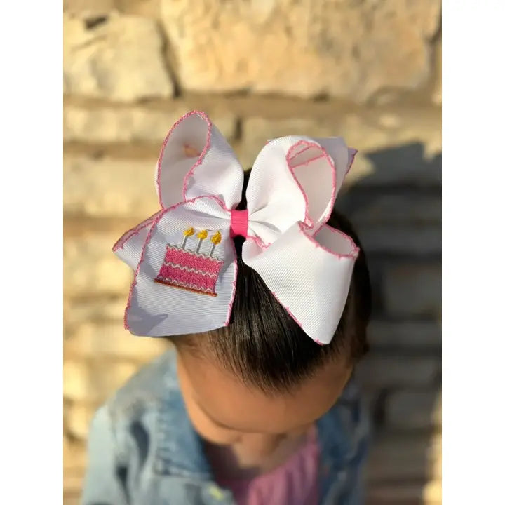 BIRTHDAY CAKE HAIR BOW