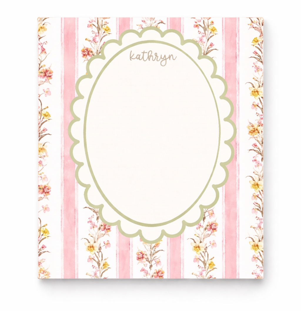 PINK & GREEN SPRING NOTEPAD