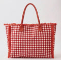 GINGHAM CHECK TOTE DIAPER BAG