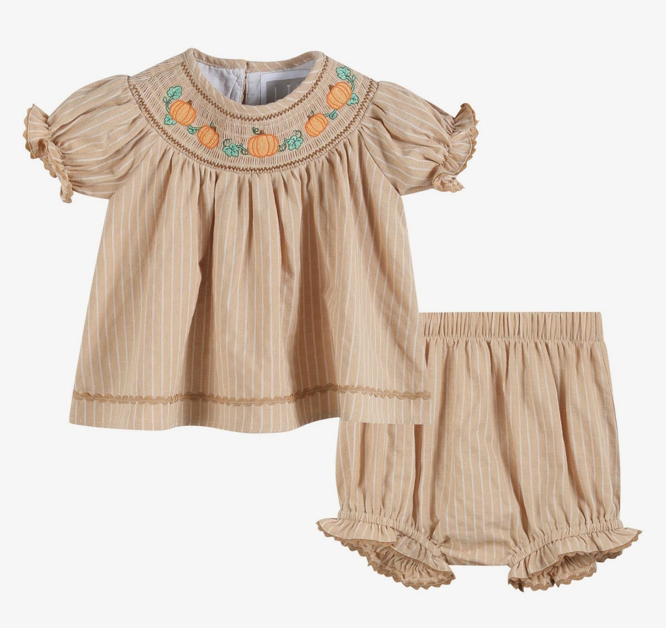 PINSTRIPE PUMPKIN BLOOMER SET
