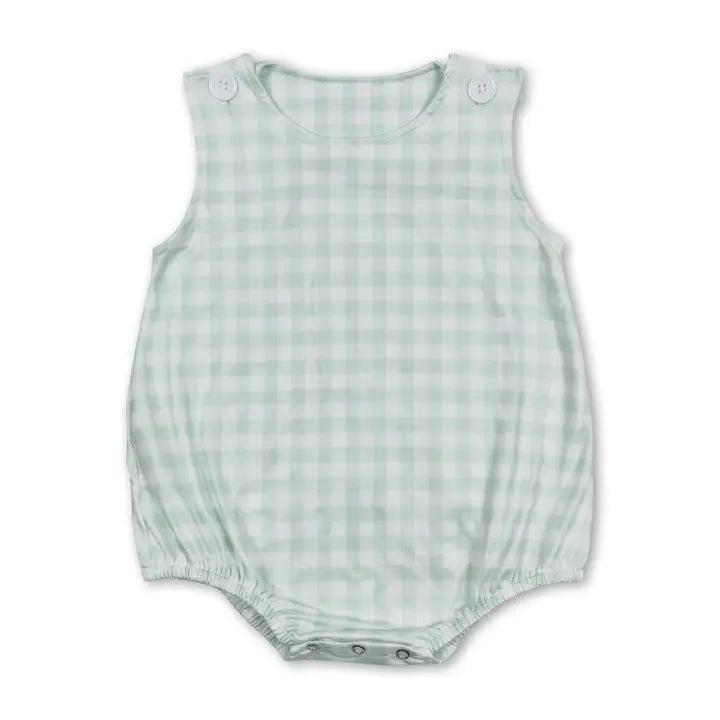 PLAID GREEN ROMPER