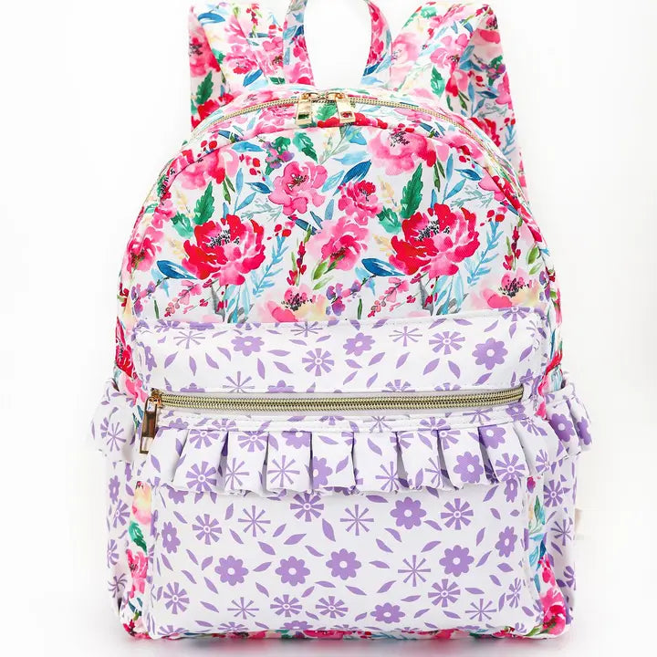 HOT PINK FLOWER BACKPACK