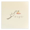 BABY GIRL STORK GREETING CARD