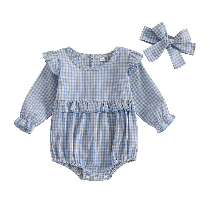 GINGHAM BUBBLE W HEADBAND